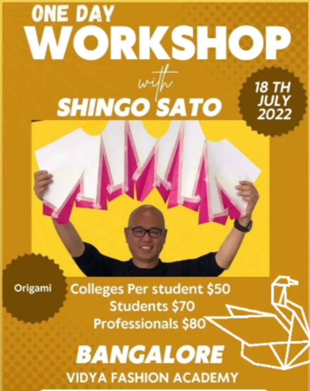 Vidya - Latest update - ORIGAMI WORKSHOP WITH SHINGO SATO